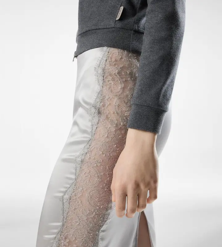 KNEE-LENGTH SKIRT WITH LACE INSERTS online
